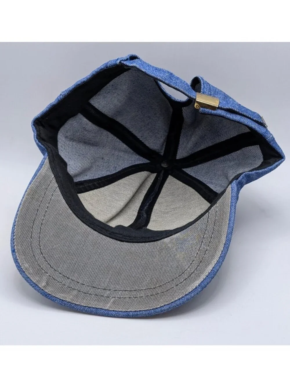 Retro Denim Blue Jean Strap Back Hat Street Wear 90s Y2K JNCO Style Vintage Cap
